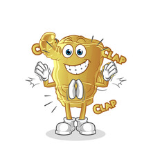 Ginger applause illustration. character vector