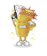 Ginger warning shot mascot. cartoon vector