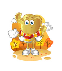 Ginger in the autumn. cartoon mascot vector
