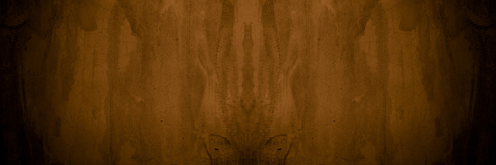 Old wall texture cement dark black brown panorama background abstract grey color design are light with white gradient background.