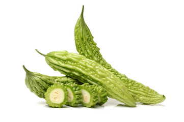 Bitter melon on white background