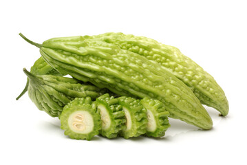 Bitter melon on white background
