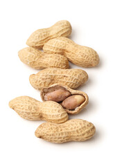 peanuts on white background
