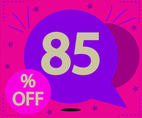 85% off. Pink and purple balloon with stars for shop purchases and sales