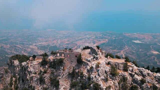 Aerial view of Buffavento Castle in North Cyprus