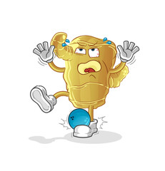 Ginger hiten by bowling cartoon. cartoon mascot vector