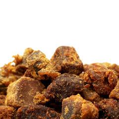dry curry beef jerky isolated on white background 