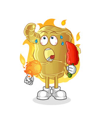Ginger eat hot chilie mascot. cartoon vector