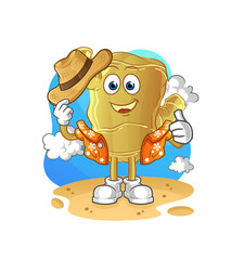 Ginger go on vacation. cartoon mascot vector