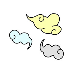 Set of doodles on chinese new year element. black and color hand drawn chinese newyear 2022