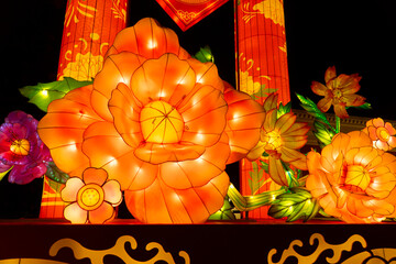 Chinese traditional festival Spring Festival Lantern,the Chinese character on the lantern is "Fu", which means lucky.