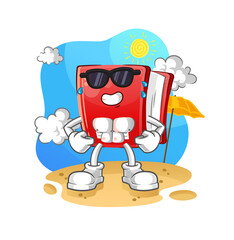 book sunbathing in summer. character vector