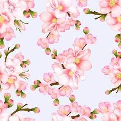 Foto op Canvas beautiful seamless pattern cherry blossom flower © mariadeta