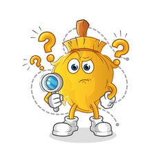 broom searching illustration. character vector