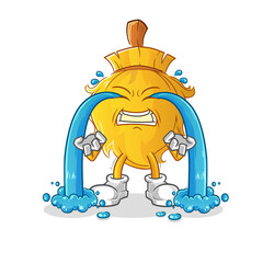 broom crying illustration. character vector