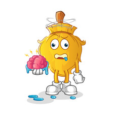 broom no brain vector. cartoon character