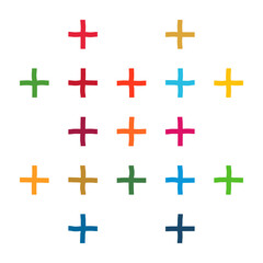 SDGsカラーの十字模様　ベクターイラスト