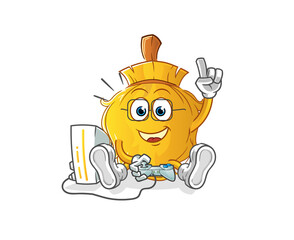broom playing video games. cartoon character