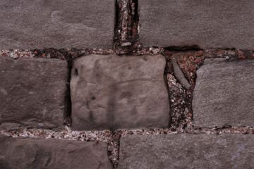 Textured photo of very old wall of stones