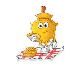 broom on a picnic cartoon. cartoon mascot vector