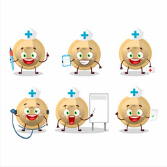 Doctor profession emoticon with chinese coin cartoon character