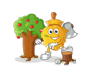 broom Carpenter illustration. character vector