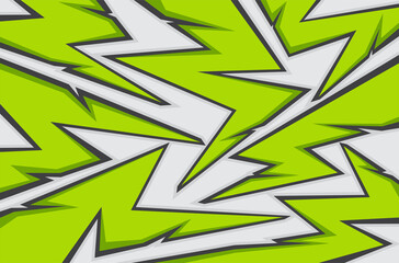 Abstract background with green spikes and zigzag line pattern