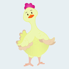 CHICK, ILLUSTRATION, CHARACTER, VECTOR, ILLUSTRATION, HEN, FARM ANIMAL, FARM, HEN VECTOR