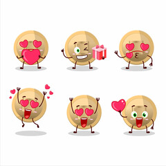 Chinese coin cartoon character with love cute emoticon