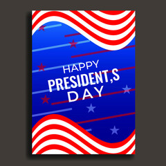 President's Day banner with american flag background