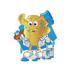 Ginger painter illustration. character vector