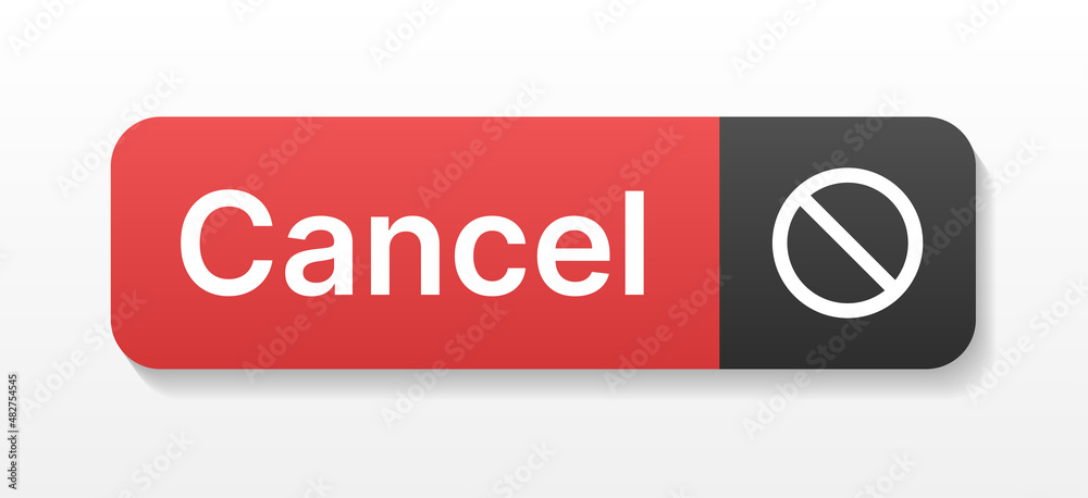 Poster Cancel web button. Ban icon vector illustration.