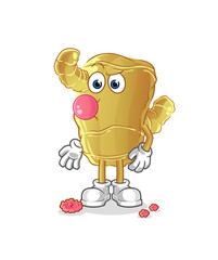 Ginger chewing gum vector. cartoon character