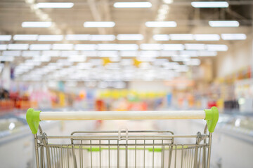 Background and wallpaper of shopping cart in supermarket