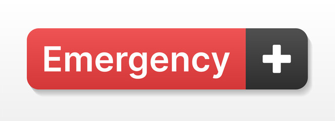 Emergency web button. Emergency sign vector illustration.
