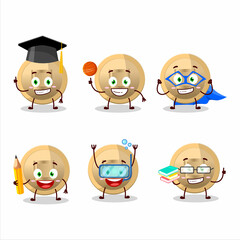 School student of chinese coin cartoon character with various expressions