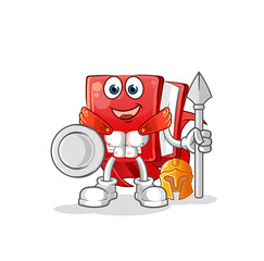 book spartan character. cartoon mascot vector