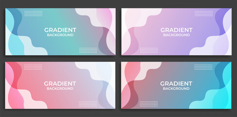 A set abstract background design. Fluid flow gradient with geometric lines and light effect. Motion minimal concept. Vector illustration.