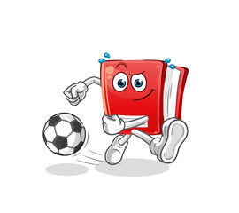 Fototapeta premium book kicking the ball cartoon. cartoon mascot vector