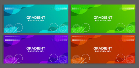 A set abstract background design. Fluid flow gradient with geometric lines and light effect. Motion minimal concept. Vector illustration.