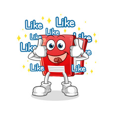 book give lots of likes. cartoon vector