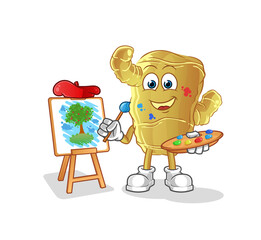 Ginger artist mascot. cartoon vector