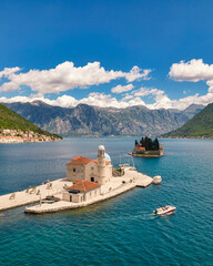 Saint George Island and Church of Our Lady of the Rocks in Perast; Montenegro - 482755327