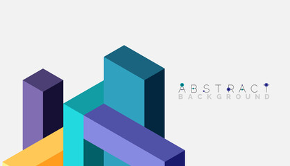 Obraz premium Abstract background. 3d cubes, cubic elements and blocks. Techno or business concept for wallpaper, banner, background, landing page