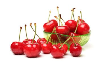 cherries on white background