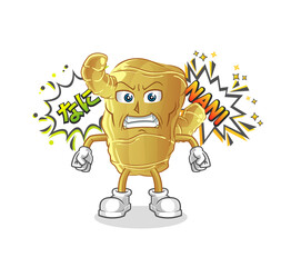 Ginger anime angry vector. cartoon character