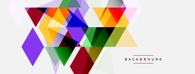 Color triangles composition, geometric abstract background. Techno or business concept, pattern for wallpaper, banner, background, landing page