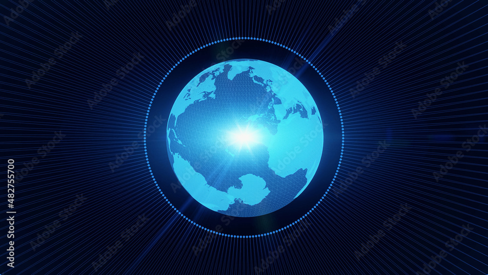 Poster Global communication network concept. Digital transformation.