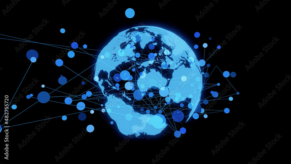 Aufkleber global communication network concept. digital transformation. dx.