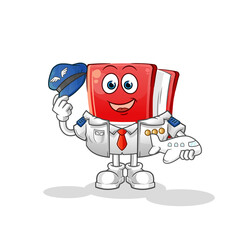 book pilot mascot. cartoon vector